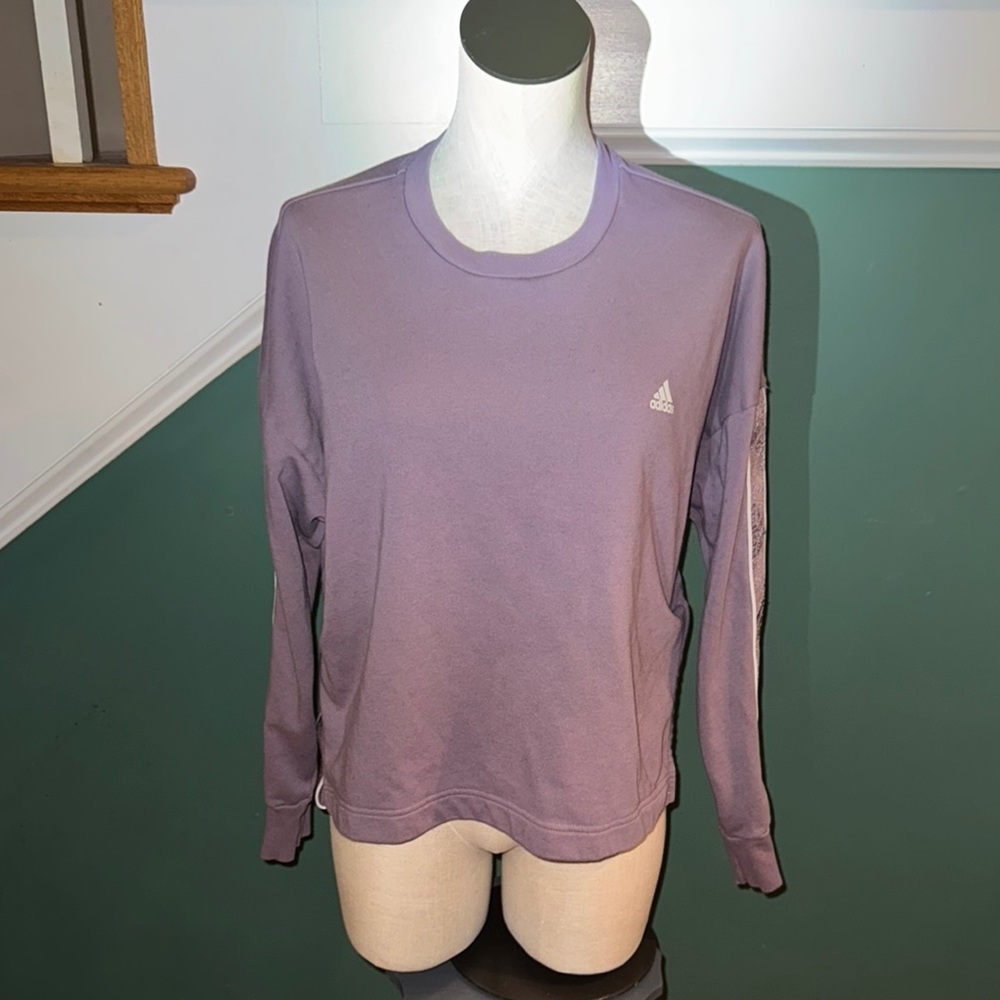 Adidas Lavender(light plum) Crewneck Cropped Sweatshirt size Large